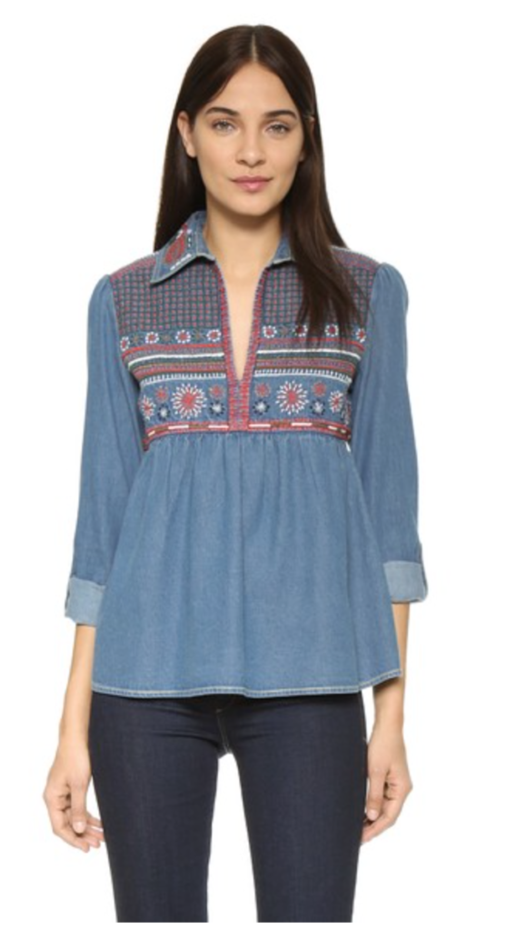 ALICE + OLIVIA Embroidered Top: Available HERE