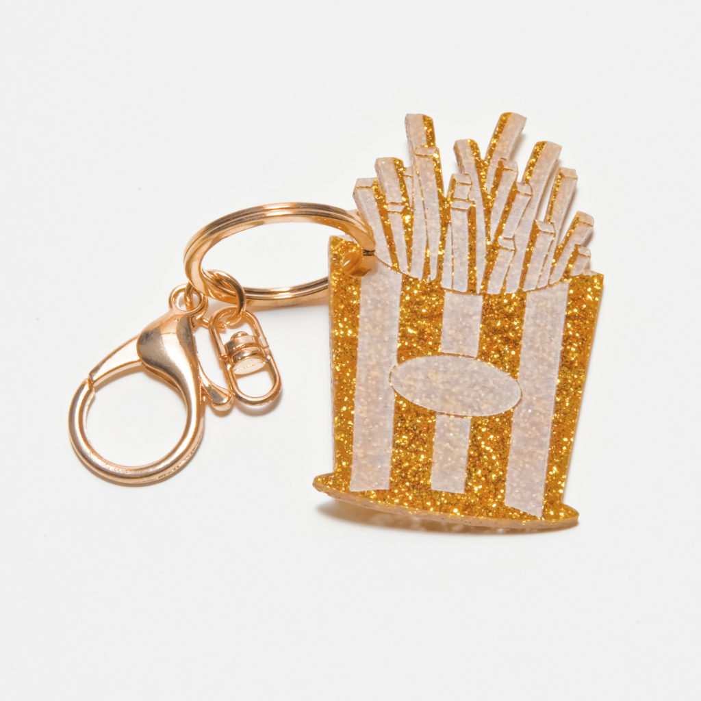 Em John Fries Keychain: Designed by my friend Emma Johnson, this keychain is perfect for kids' backpacks! Costs $10. 